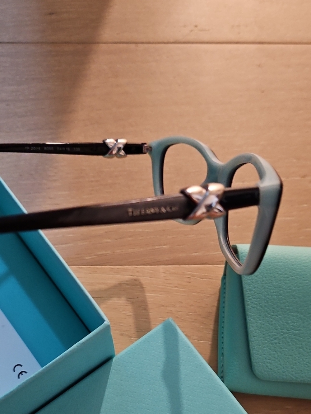 Tiffany & Co. Black Cat-Eye Glasses with Signature Tiffany Blue Case - Picture 5 of 9